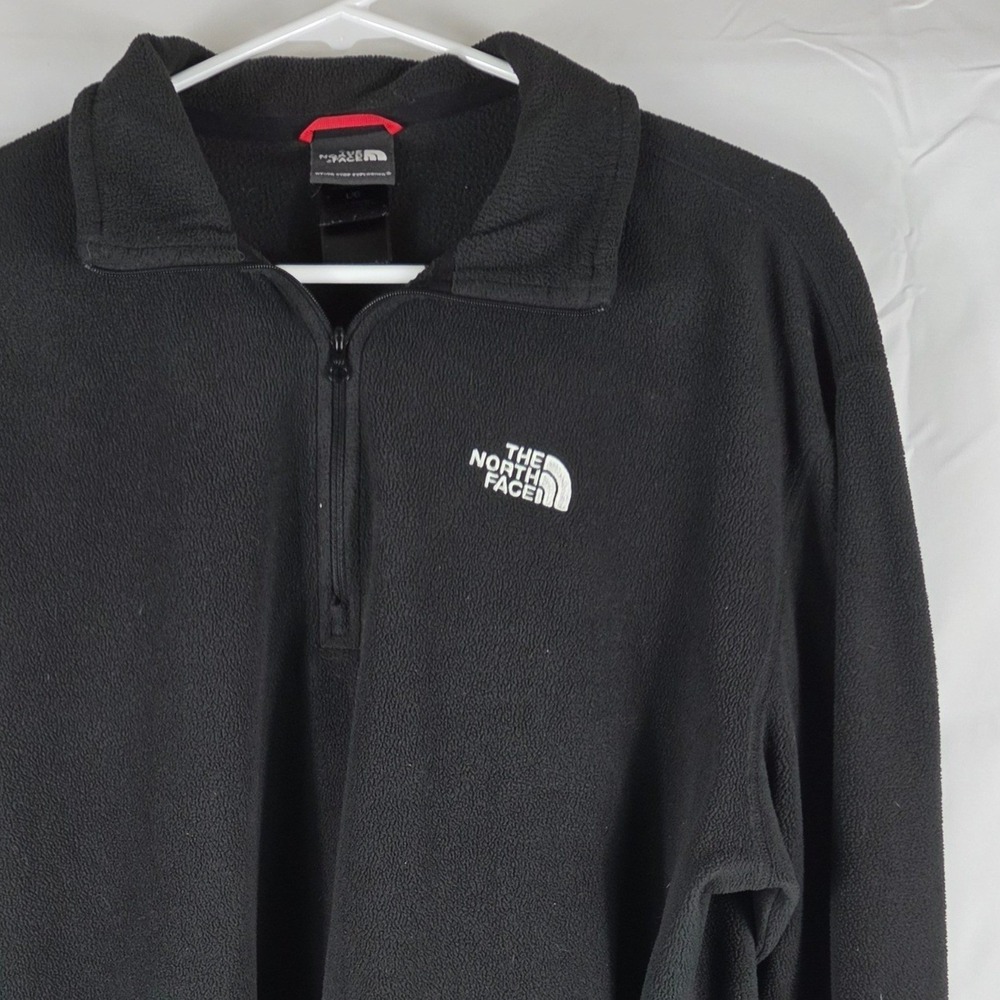The North Face TKA 100 Glacier Quarter Zip Fleece Pullover Black Mens Large AJGW